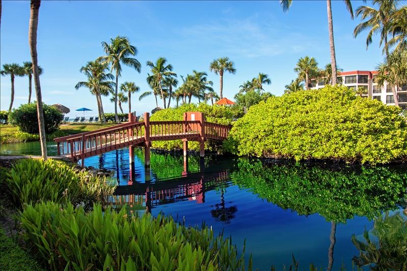 BRIDGE TO CLUBHOUSE AND POOL